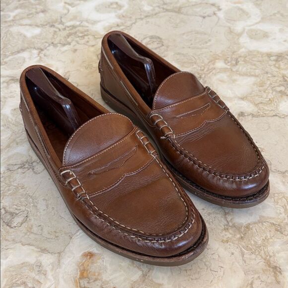 Allen Edmonds McKinley Leather Penny Loafers Deck Shoes - Picture 2 of 13